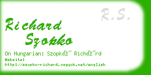 richard szopko business card